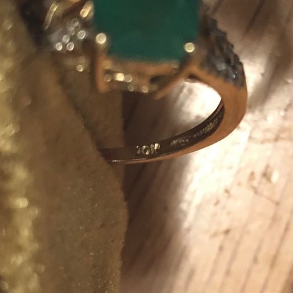 Emerald Cut Emerald Diamond Yellow Gold Ring